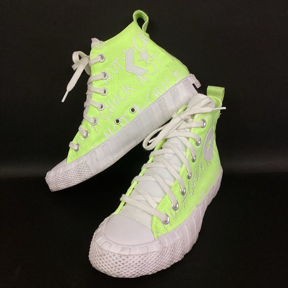 Converse Unt1tl3d 'Not A Chuck' - Youth Sz 5 - Neon Green High Tops - A03147F